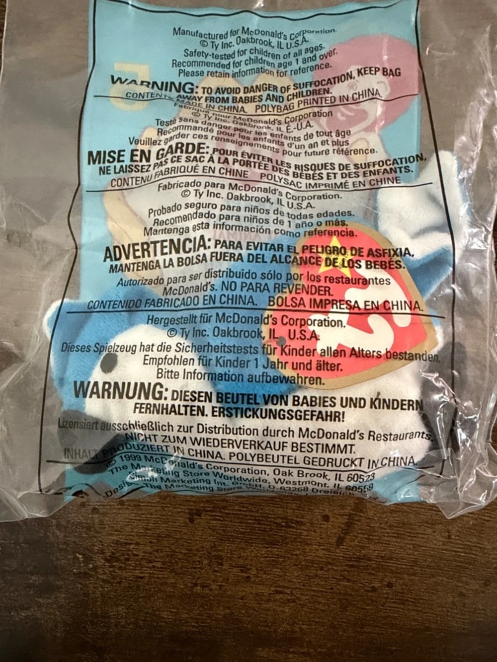 Vintage 1999 McDonald's Ty Rocket the Blue‎ Jay Plush #5 In Package Teeny